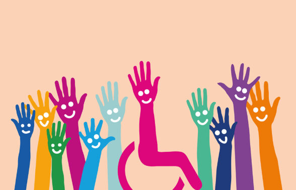 mains colorées tendues vers le ciel - Agrandir l'image, fenêtre modale