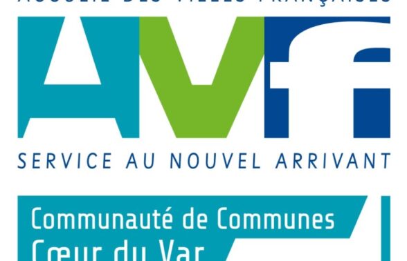 Logo de l'association des villes françaises, tonalités de bleu et vert et textes descriptifs, sur un format rectangulaire - Agrandir l'image, fenêtre modale