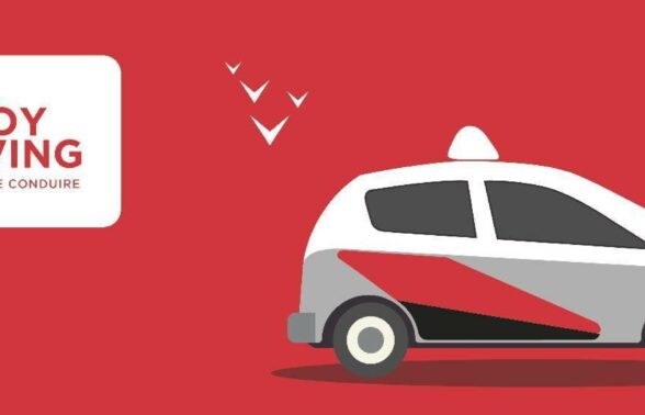 logo du centre en blanc sur fond rouge avec dessin d'une voiture auto-école - Agrandir l'image, fenêtre modale