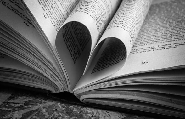 pages de livre pliées en forme de coeur - Agrandir l'image, fenêtre modale