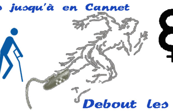 plusieurs personnages représentant des personnes handicapées en train de courir, avec armoiries de la ville et le numéro 83 avec sigle homme et femme - Agrandir l'image, fenêtre modale