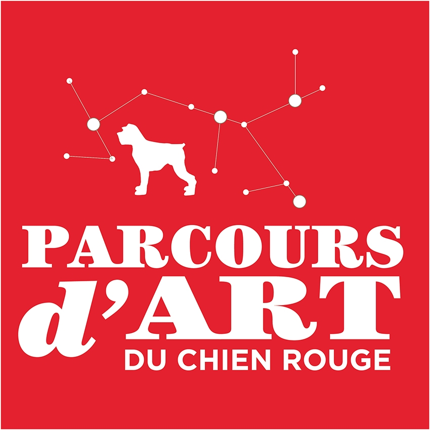 Logo officiel du parcours d&#039;art du Chien Rouge